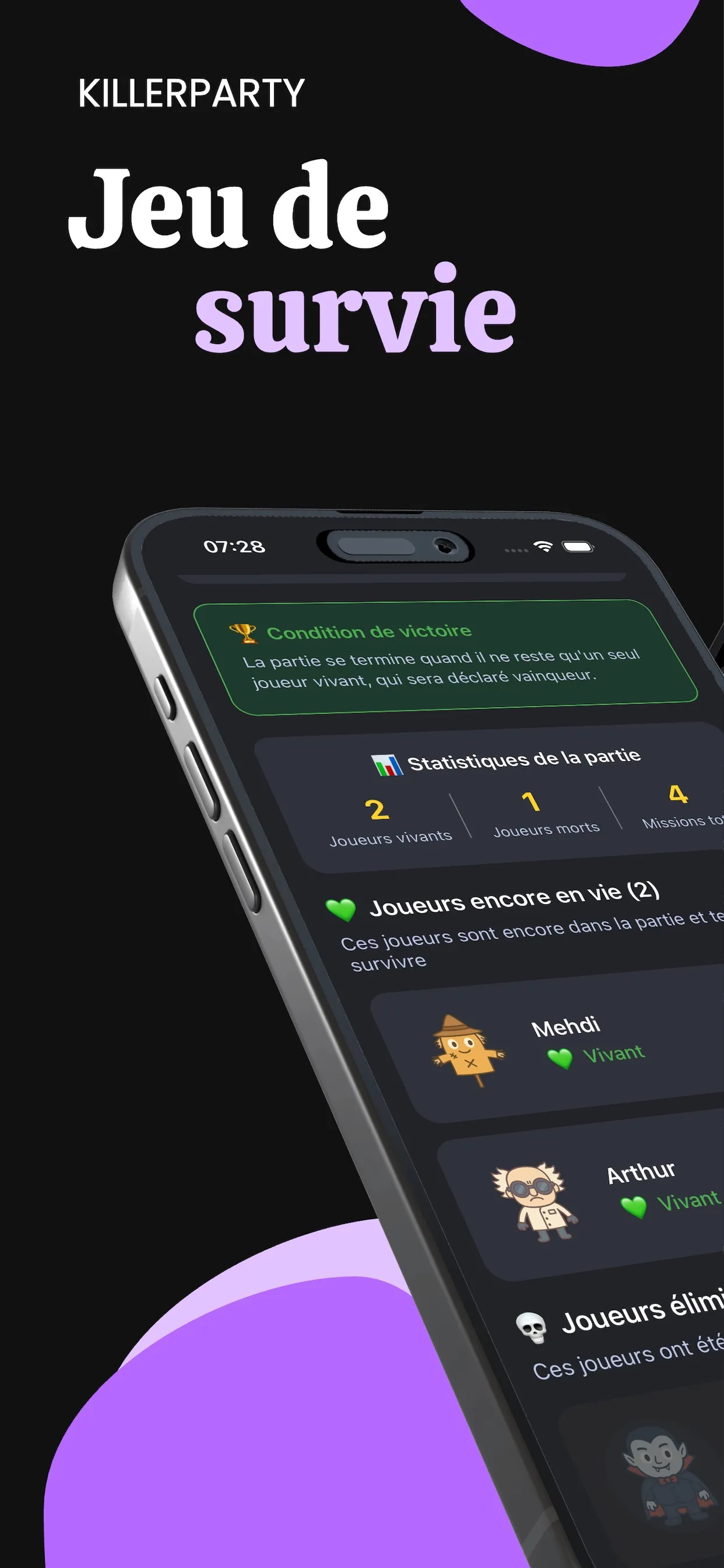 KillerParty App - Game Lobby Screen